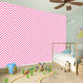 White And Pink Zigzag Pattern Print Wall Sticker