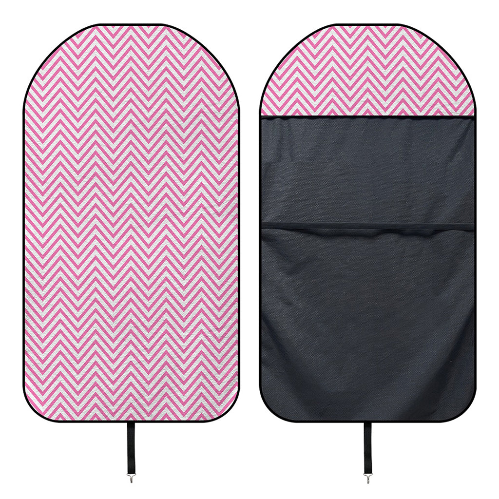 White And Pink Zigzag Pattern Print Waterproof Car Seat Cover
