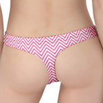 White And Pink Zigzag Pattern Print Women's Thong