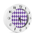 White And Purple Argyle Pattern Print Alarm Clock