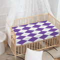 White And Purple Argyle Pattern Print Baby Crib Sheet
