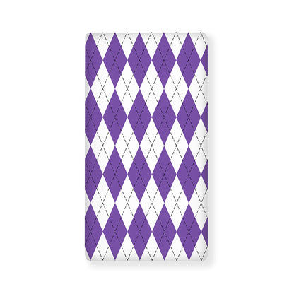 White And Purple Argyle Pattern Print Baby Crib Sheet