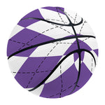 White And Purple Argyle Pattern Print Basketball