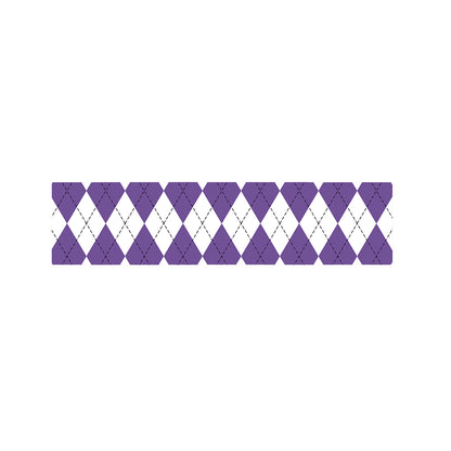 White And Purple Argyle Pattern Print Bed Runner