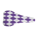 White And Purple Argyle Pattern Print Bicycle Seat Cover