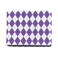 White And Purple Argyle Pattern Print Bifold Wallet
