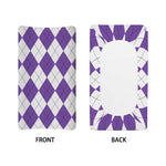 White And Purple Argyle Pattern Print Changing Pad Cover