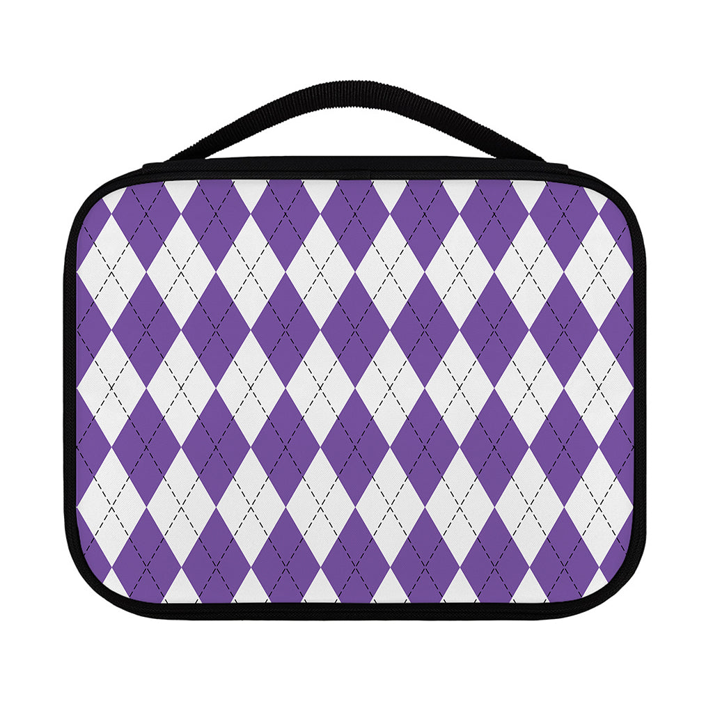 White And Purple Argyle Pattern Print Classic Bible Case