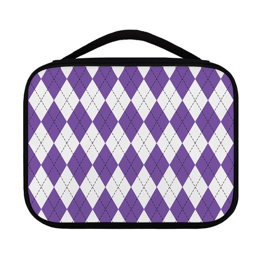 White And Purple Argyle Pattern Print Classic Bible Case