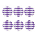 White And Purple Argyle Pattern Print Coaster Set
