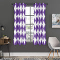 White And Purple Argyle Pattern Print Grommet Curtain Panels