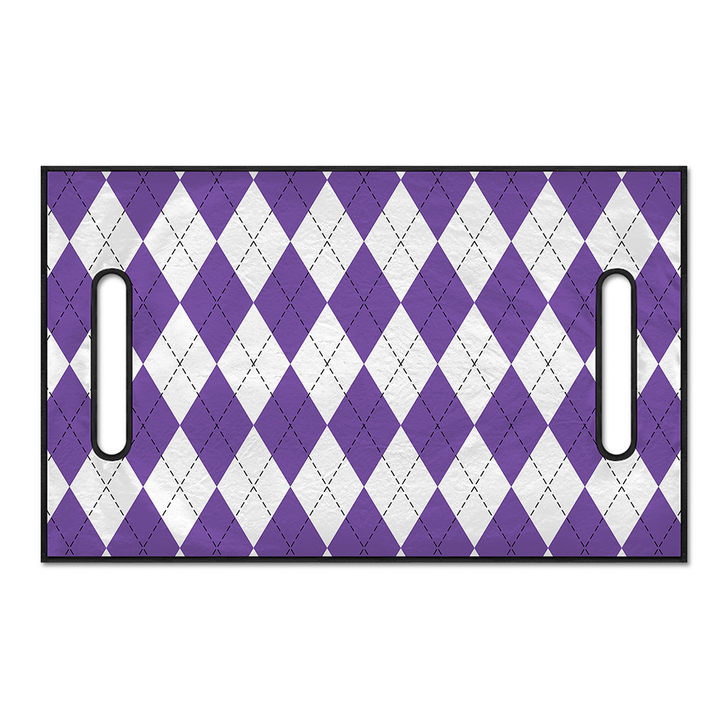 White And Purple Argyle Pattern Print Golf Cart Seat Cover