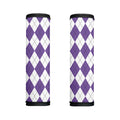 White And Purple Argyle Pattern Print Handle Covers