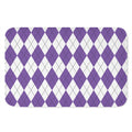 White And Purple Argyle Pattern Print Indoor Door Mat