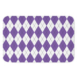 White And Purple Argyle Pattern Print Indoor Door Mat