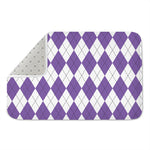 White And Purple Argyle Pattern Print Indoor Door Mat