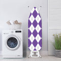 White And Purple Argyle Pattern Print Ironing Board Cover