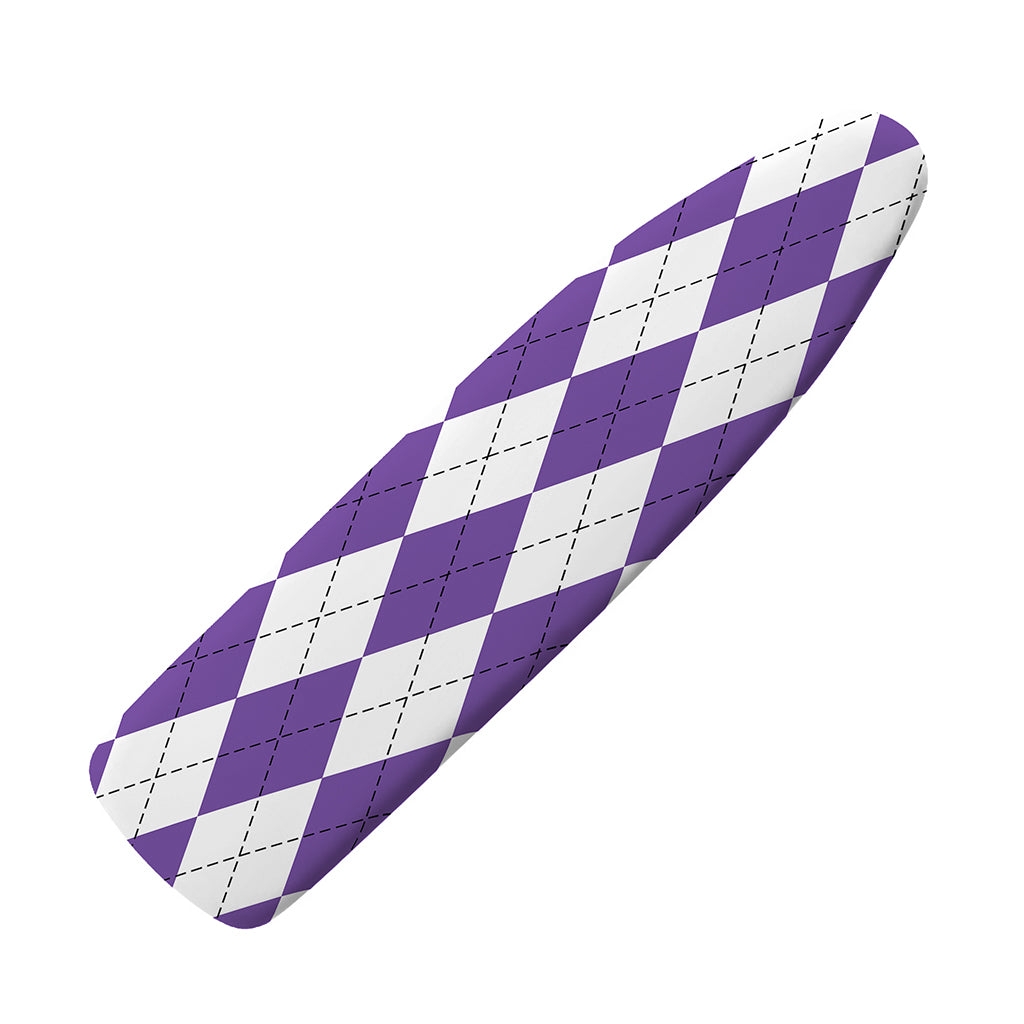 White And Purple Argyle Pattern Print Ironing Board Cover