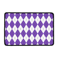 White And Purple Argyle Pattern Print Kitchen Mat