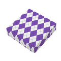 White And Purple Argyle Pattern Print Outdoor Seat Cushion Cover