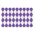 White And Purple Argyle Pattern Print Polyester Doormat