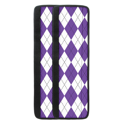 White And Purple Argyle Pattern Print Refrigerator Handle Covers