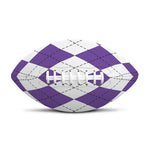 White And Purple Argyle Pattern Print Rugby Ball