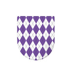 White And Purple Argyle Pattern Print Toilet Lid Cover