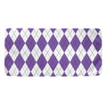 White And Purple Argyle Pattern Print Towel