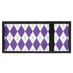 White And Purple Argyle Pattern Print Trifold Wallet