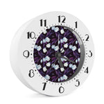 White And Purple Tulip Pattern Print Alarm Clock