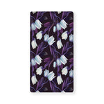 White And Purple Tulip Pattern Print Baby Crib Sheet