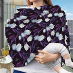 White And Purple Tulip Pattern Print Baby Seat Cover