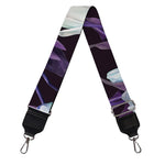 White And Purple Tulip Pattern Print Bag Strap