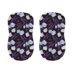 White And Purple Tulip Pattern Print Bar Stool Covers