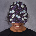 White And Purple Tulip Pattern Print Baseball Cap