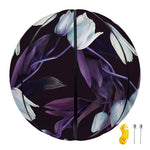 White And Purple Tulip Pattern Print Basketball