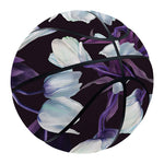 White And Purple Tulip Pattern Print Basketball