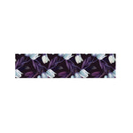 White And Purple Tulip Pattern Print Bed Runner