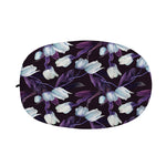 White And Purple Tulip Pattern Print Car Side Mirror Covers