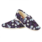 White And Purple Tulip Pattern Print Casual Shoes