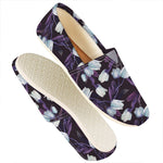 White And Purple Tulip Pattern Print Casual Shoes