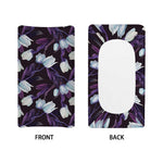 White And Purple Tulip Pattern Print Changing Pad Cover