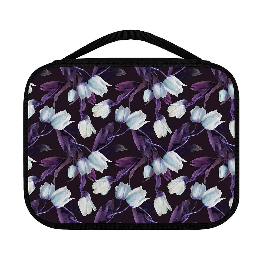 White And Purple Tulip Pattern Print Classic Bible Case