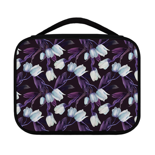 White And Purple Tulip Pattern Print Classic Bible Case