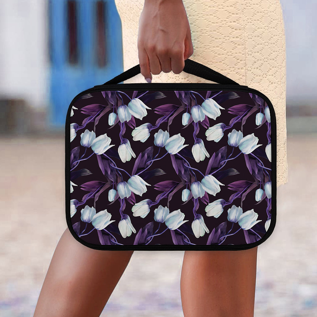 White And Purple Tulip Pattern Print Classic Bible Case