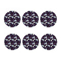 White And Purple Tulip Pattern Print Coaster Set