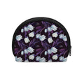 White And Purple Tulip Pattern Print Coin Purse