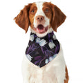 White And Purple Tulip Pattern Print Dog Bandana