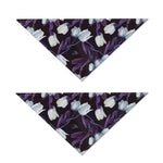 White And Purple Tulip Pattern Print Dog Bandana